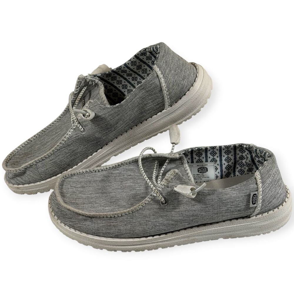 Hey Dude Wendy Boho Stitch Casual Shoes, Gray/White Melange, Women's 9
